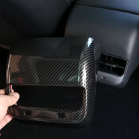 for 2017 2021 tesla model3 abs carbon fiber car rear air conditioning air outlet frame decorative cover sticker interior parts