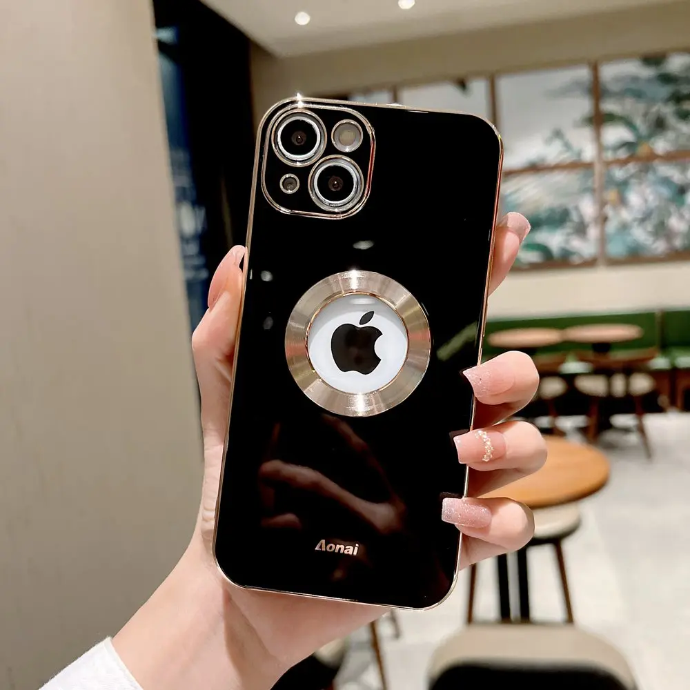 

Soft TPU Case For iPhone 13 12 11 Pro Max Case Luxury Plating Mobile Phone Back Cover For iPhone 11Pro 12Pro 13Pro Max Case