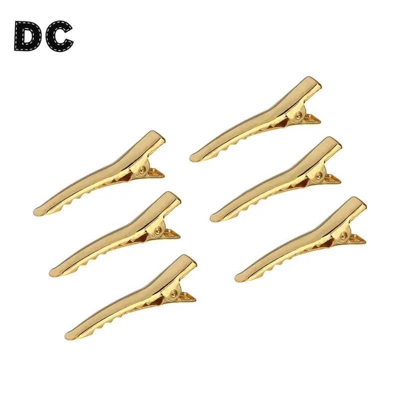 

50Pcs/Lot Gold Silver 32mm 45mm Single Prong Duckbill Alligator Hair Clips Hairpins Base Flower DIY Hairpin Findings