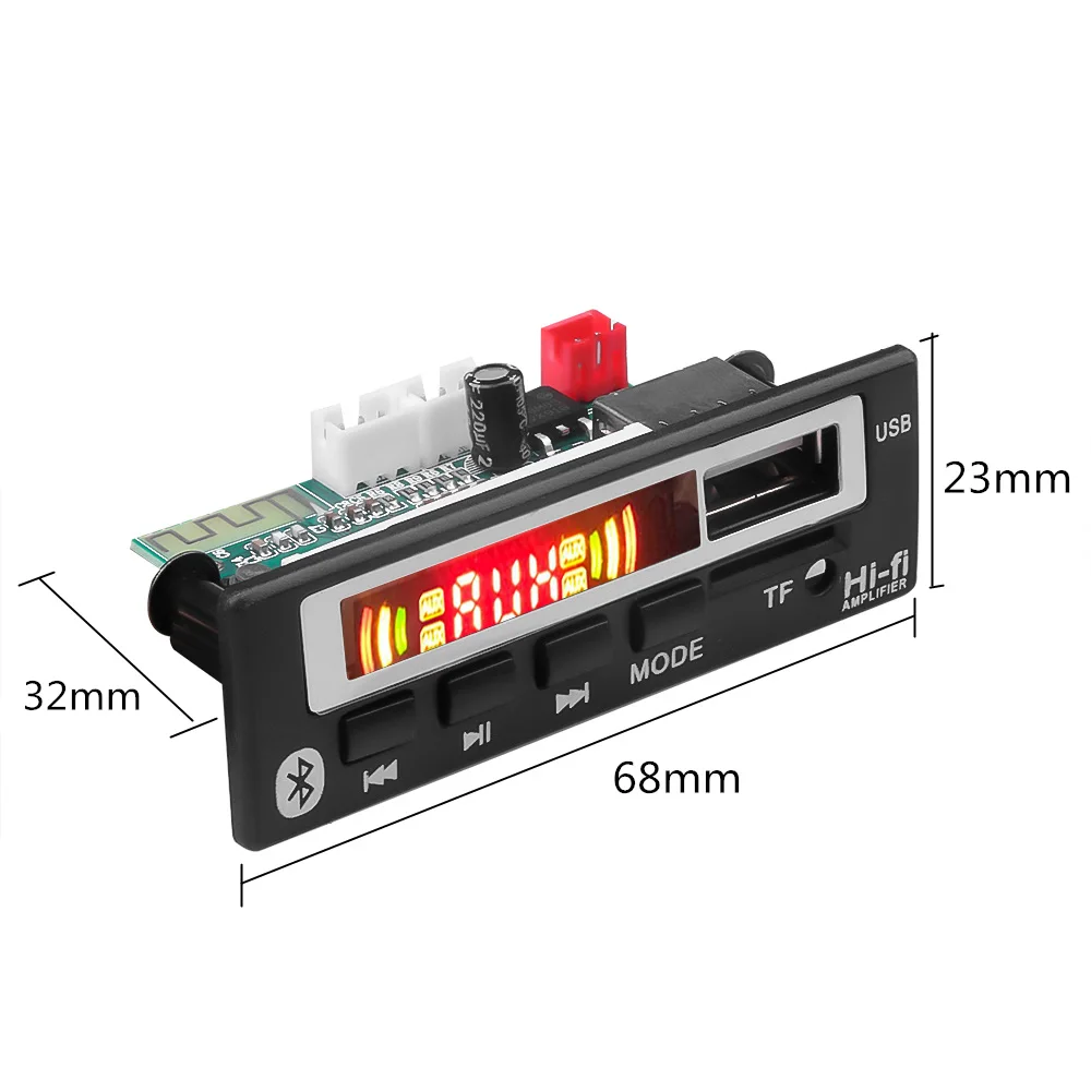 USB AUX Bluetooth FM радио V5.0 беспроводной ресивер MP3 плеер 5 в 12 В Mp3 декодер плата модуль 1