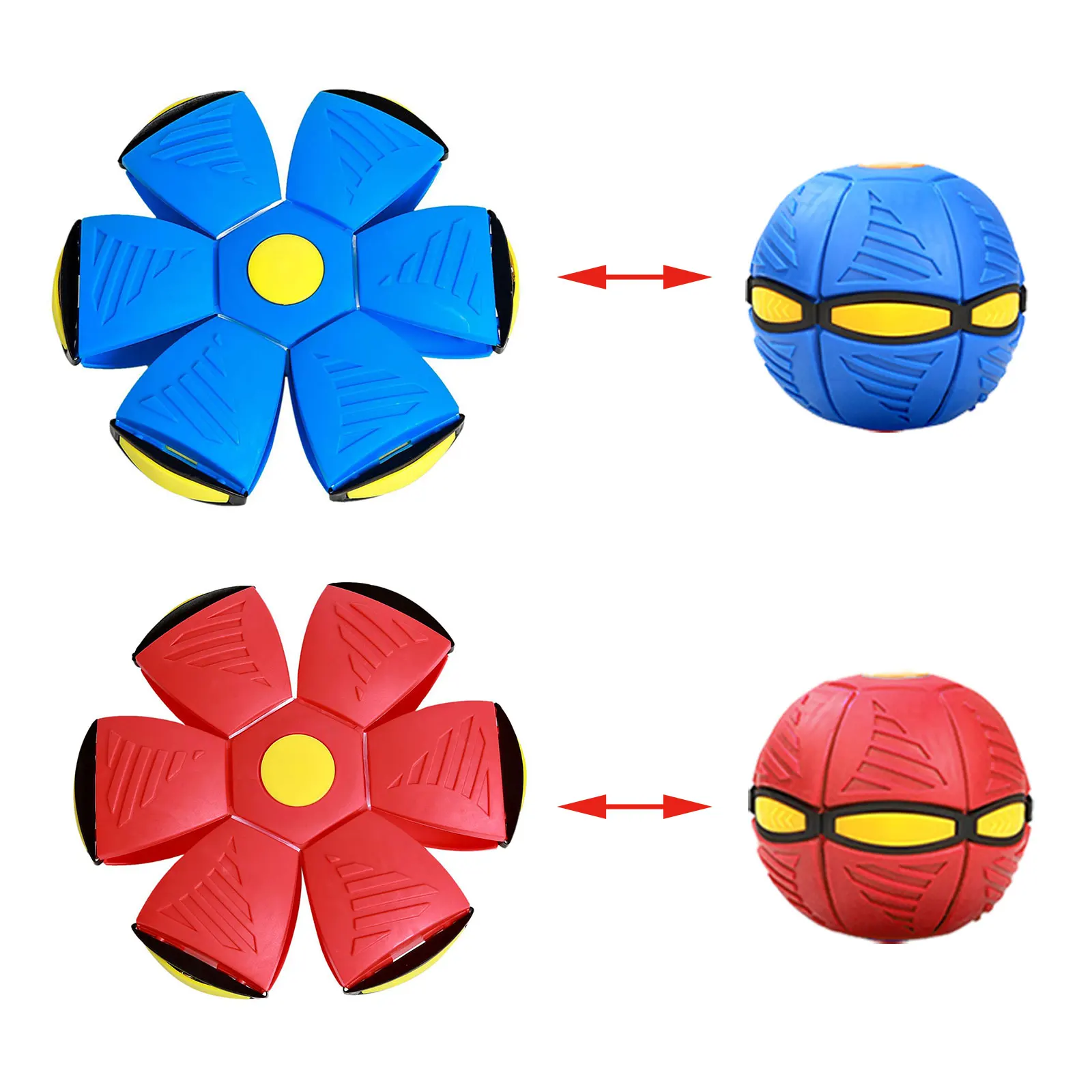 

Flying UFO Flat Throw Disc Ball without LED Light Flying Saucer Ball Deformation Foot Ball Children's Outdoor Sports Ball Toy