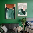 Абстрактная Геометрическая живопись на холсте, плакаты, принты, минималистичные настенные картины зеленого цвета для гостиной, спальни, коридора, студии