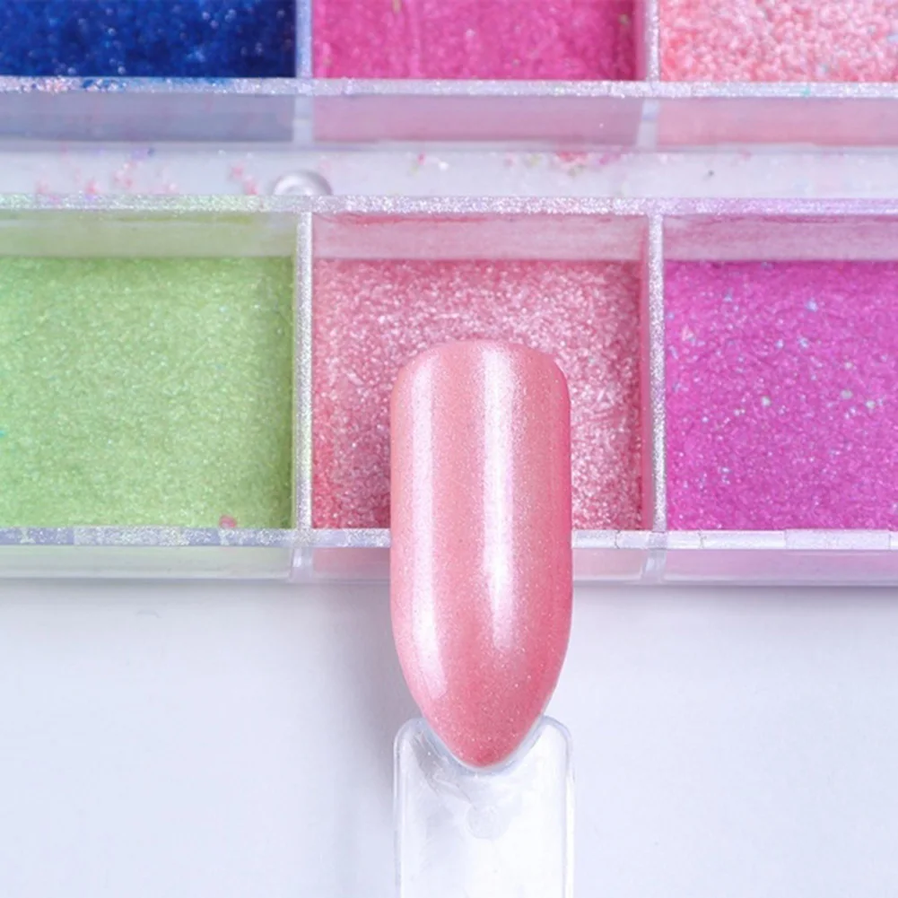 Супертонкая блестящая хромированная пудра для ногтей 12 ячеек художественный