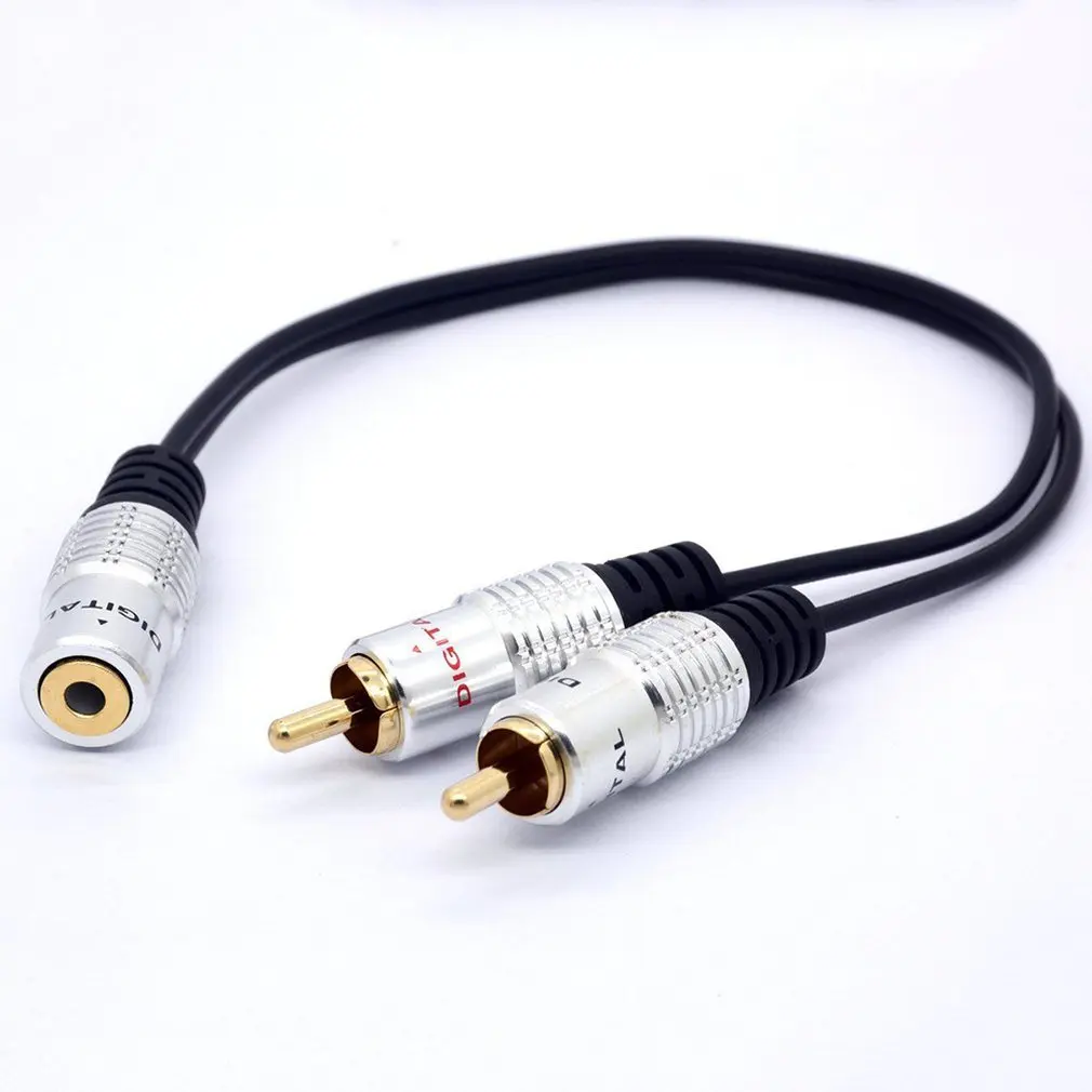 Изысканный дизайн прочный Pro 2 Rca штекер 3 5 мм стерео разъем кабель Aux Phono Jack адаптер