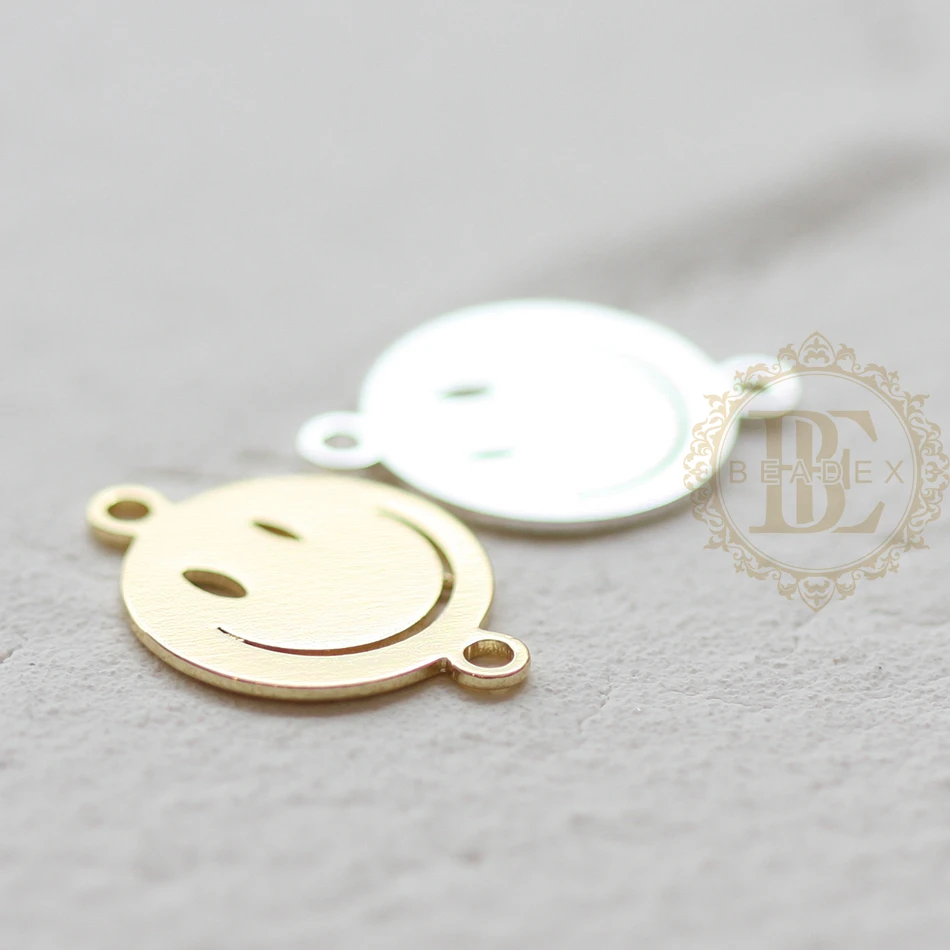 Твердая латунь Link - Happy Face 17*12 мм (4601C)