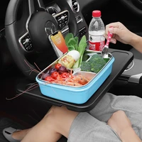 Car Steering Wheel Small Table Board ABS Plastic Auto Dining Table Office Small Table Notebook Rack Computer Phone Cup Holder