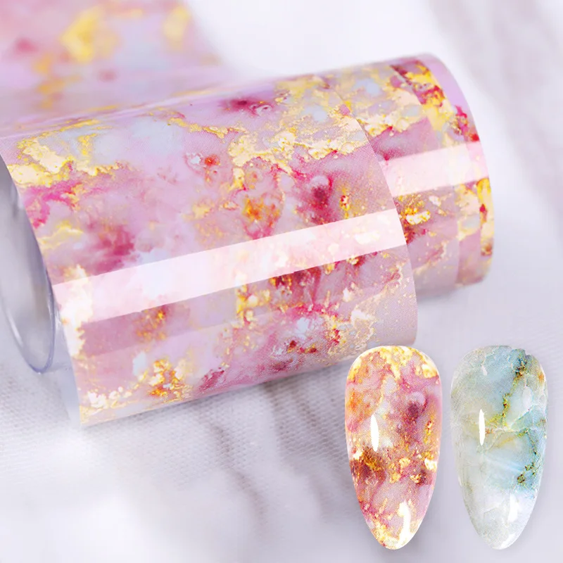 

100x4Cm Nail Foils Marble Pattern Nail Sticker Nail Art Transfer Foils Manicuring DIY Tips Sticker Decoration Nails Accessories
