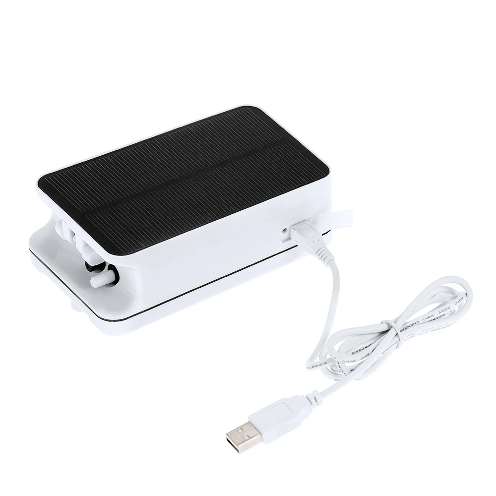 

New 5V Portable Air Pump Oxygenator for Aquarium Fish Tank Foldable EVA Fishing Life Bait Bucket w/ Solar Power with Air Stones