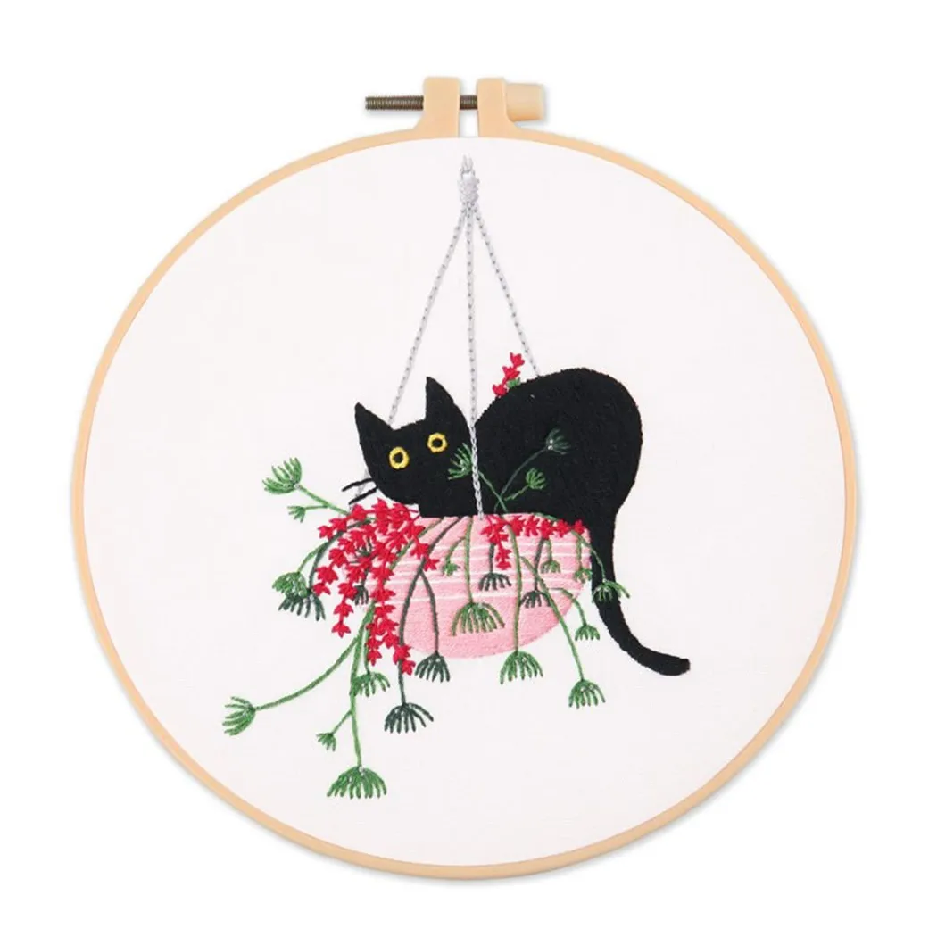 

Cat Beginner Needlework Kits Embroidery Set Cross Stitch Series DIY Crafts