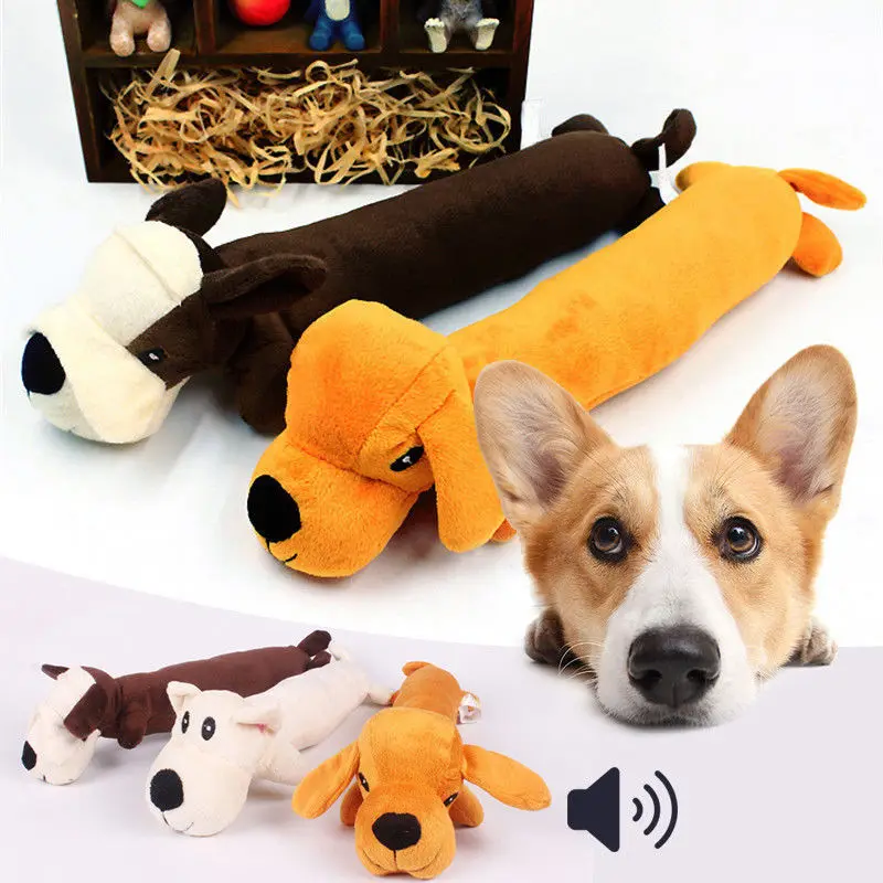 

Pet Puppy Plush Sound Squeaker Squeaky Play Toys Funny Fleece Durability Dog Cat Shape Chew Molar Toy Juguete Mascotas 28cm