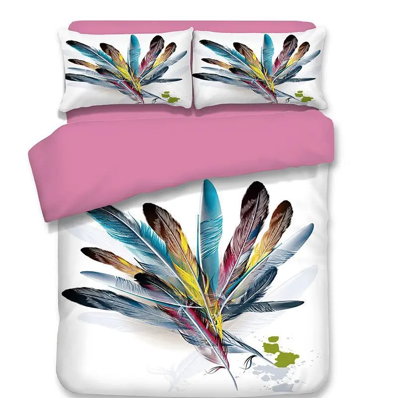 Новые HD 3d Постельные принадлежности Цветной перья черный белый цвет Теннис