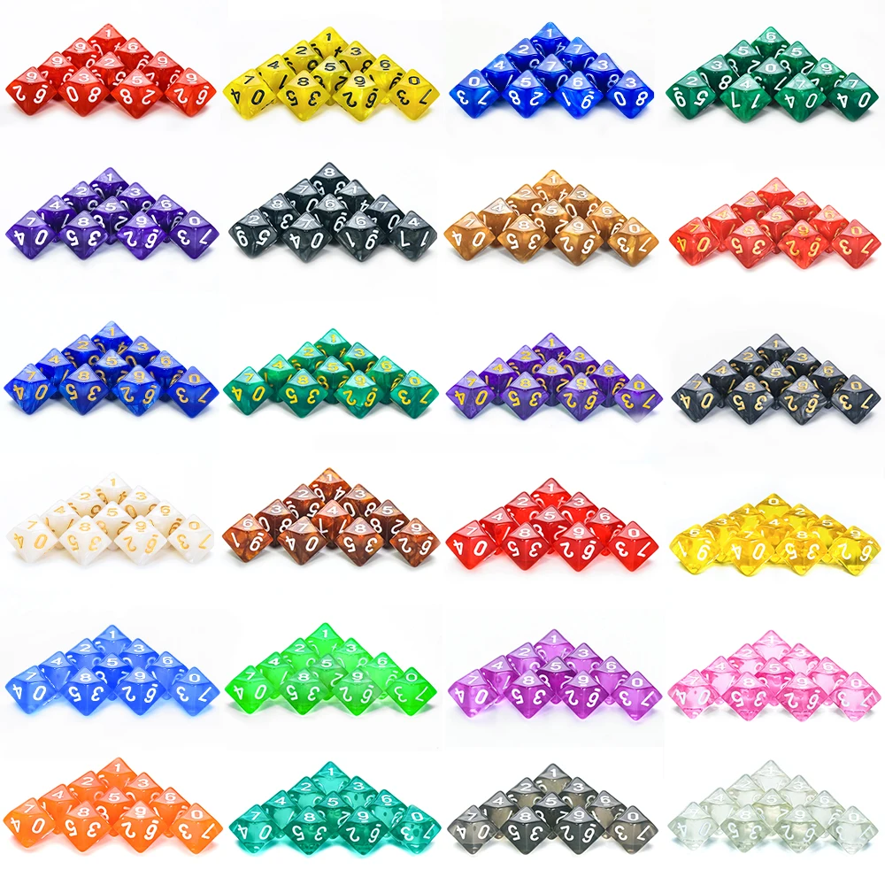 T & G 10 шт./компл. многогранные D10 Боковые кости DND игры для мраморного эффекта