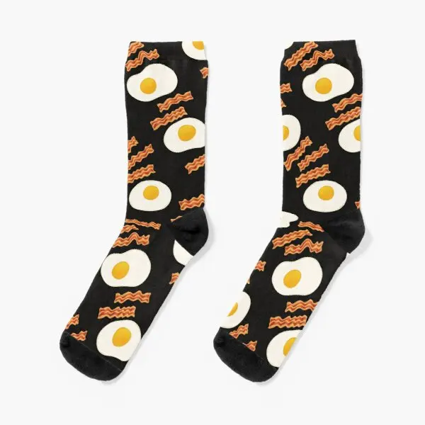 

Bacon And Eggs For Breakfast Crew Socks Mens Best Black Knee High Ankle Women