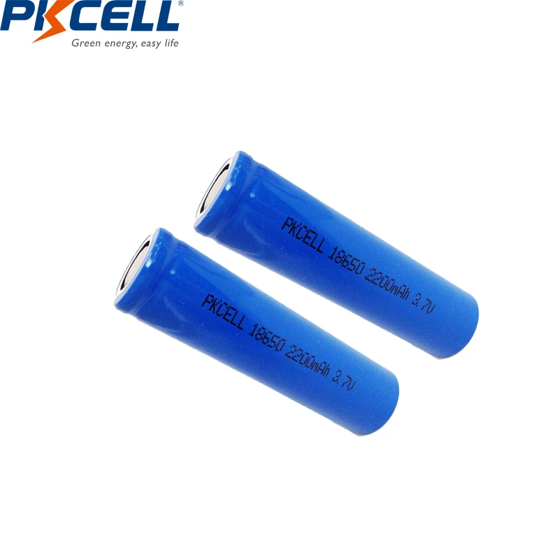 PKCELL ICR18650B 3,7 v 2200 mah 18650 литиевая аккумуляторная батарея батареи плоский верх(без PCB)(подарок 18650 зарядное устройство
