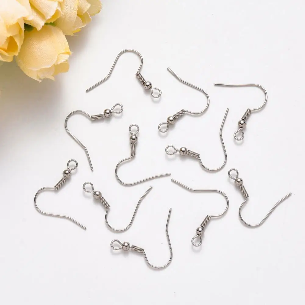 

200pcs Ear Wire Thin Multi-type Stainless Steel Convenient Earring Hooks for DIY