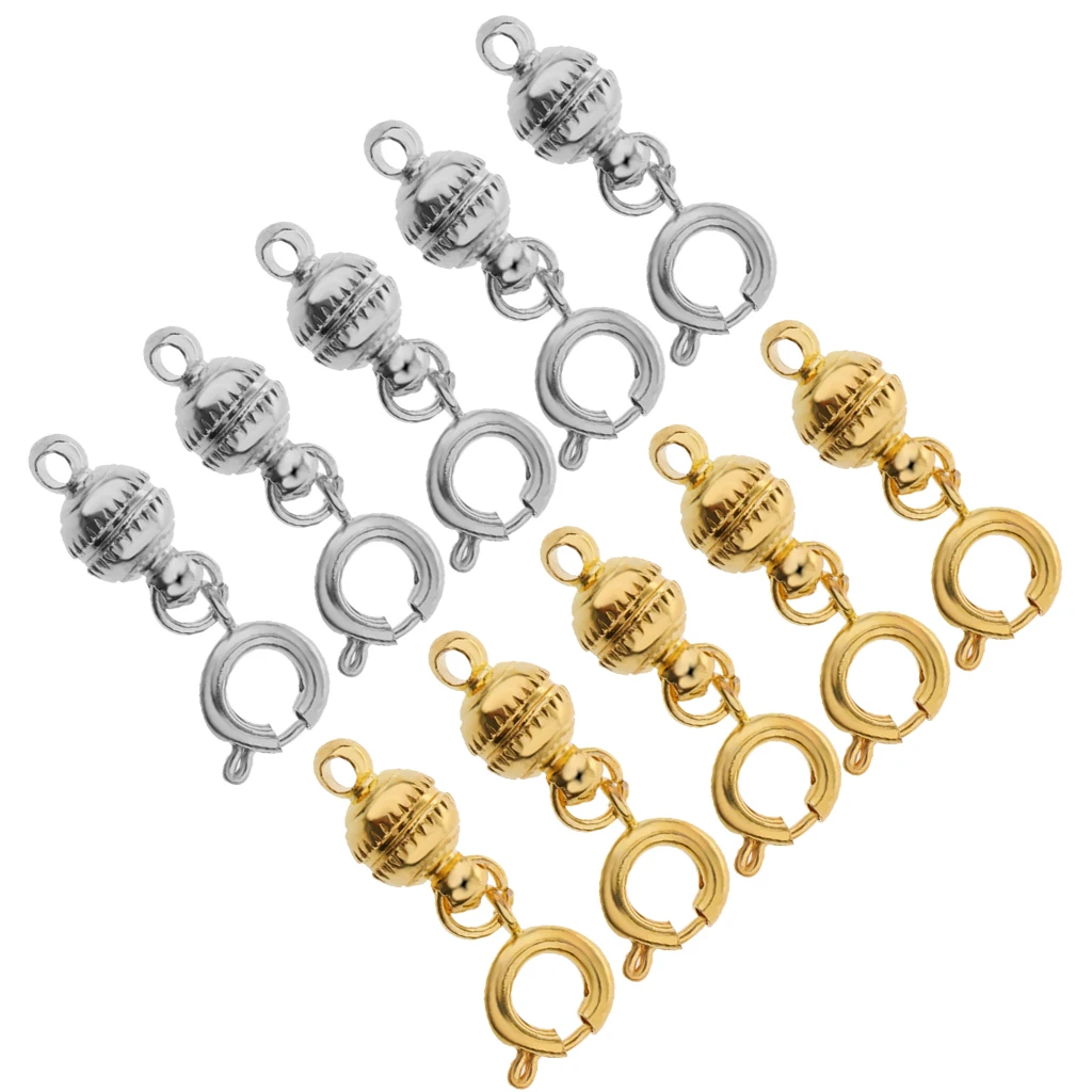 

5pcs Magnetic Round Ball Clasps for Bracelet Necklace 22X6mm Making DIY