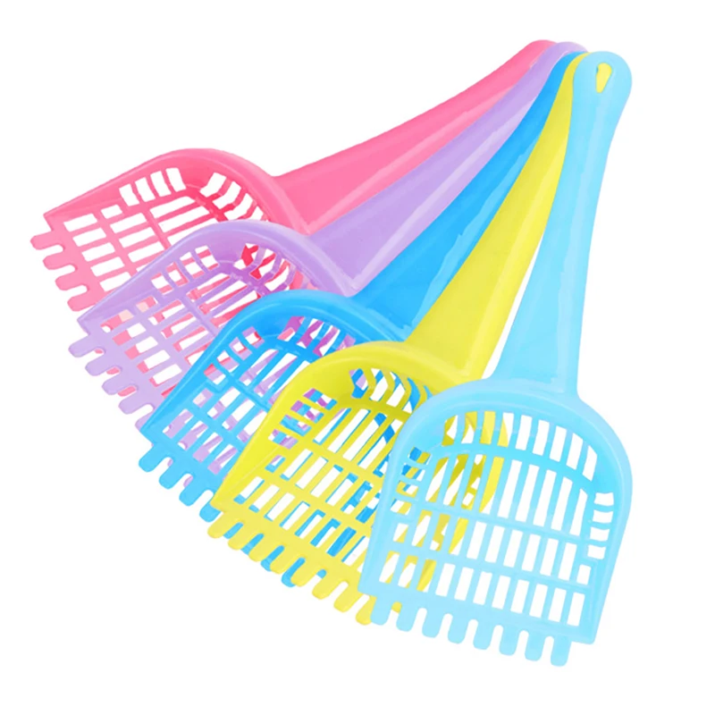 

1pc Hot Selling Pet Litter Scoop Plastic Hollow Pet Litter Sifter Cat Litter Shovel With Handle Cat Supplies Random Color