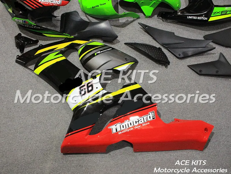 ABS мотоцикл обтекатель подходит для kawasaki Ninja ZX6R 599 636 2005 2006 кузов литья под давлением ACEKITS Магазин № 0177