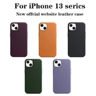 Официальный чехол из натуральной кожи для iPhone 13 Pro Max Mini, Магнитный чехол для Apple с беспроводной зарядкой для iPhone 13 Pro Max