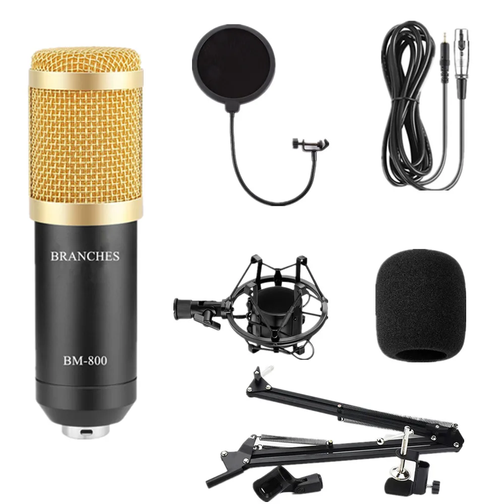 Package2 Black BM800 караоке микрофон студия Конденсатор mikrofon KTV BM 800 микрофон для радио braodcasing поет и записывает компьютер bm-800 - Цвет: Package2 Black