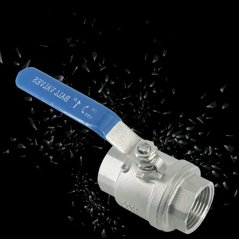 

1" DN25 Female 2 Pieces Valves Full Port Ball Valve with Vinyl Handle WOG1000 Stainless Steel SS304 Valve Max 1000 psi