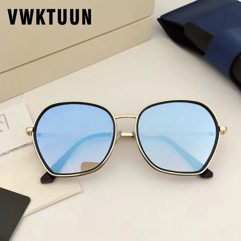 

VWKTUUN Trendy Sunglasses Women Men Irregular Big Frame Glasses UV400 Points Vintage Sunglass Mirror Shades Lover Sunglass