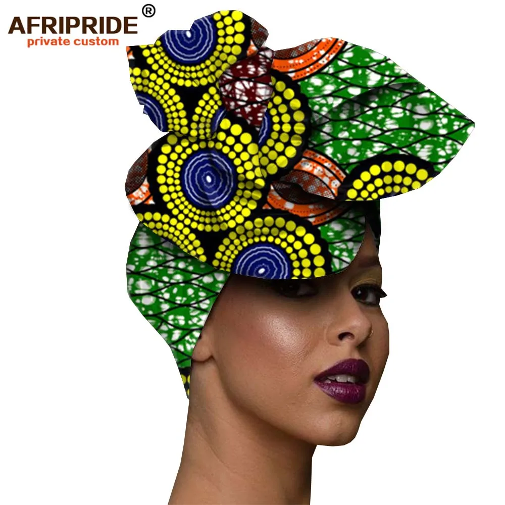 488 Африканская мода, повязка на голову для женщин, AFRIPRIDE, bazin richi, высокое качество, хлопок, воск, принт, Женская бандана A19H001 - Цвет: 488