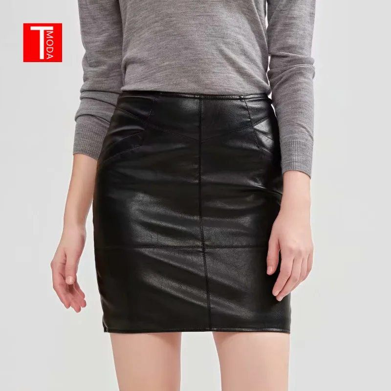 TMODA278 2020 Женская Сексуальная короткая юбка модная женская одежда 2018 черная из