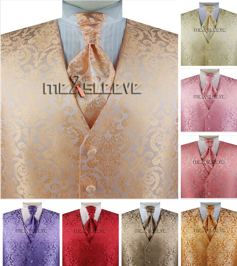 

Men's Classic Wedding Vest Cravat Pocket Square Set for Suit/Tuxedo