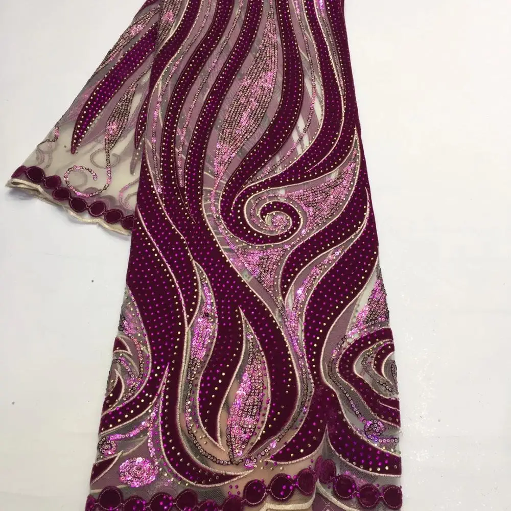 

Nigerian French Tulle Lace Fabric Embroidered Sequin Lace Fabric 2020 African Net Lace Fabric Material For Party Dress ZX275-300