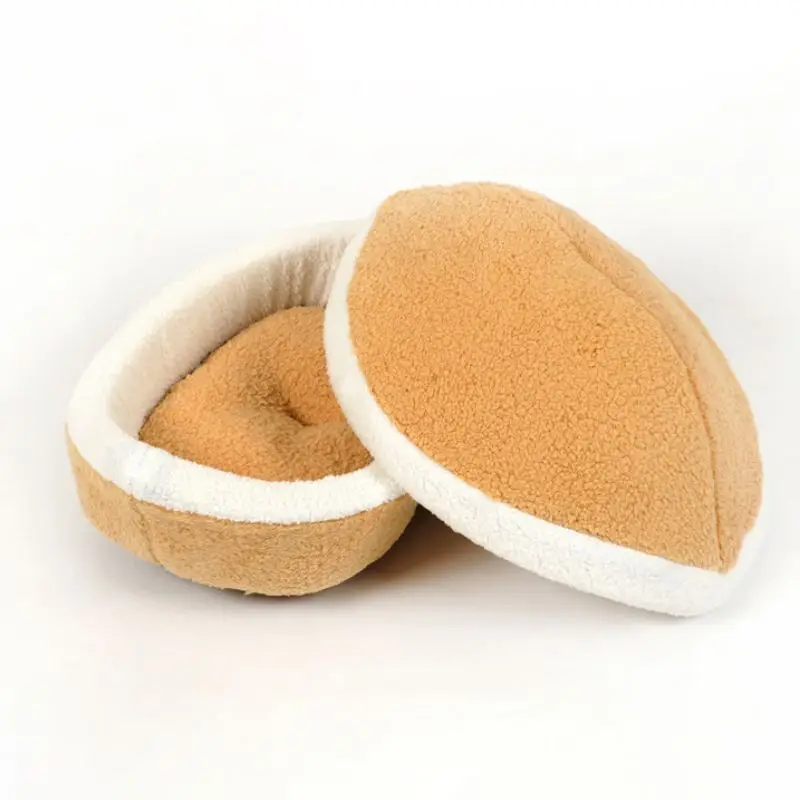 Cat Bed Hamburger Windproof Disassembly Pet Puppy Nest Hidden Shell Burger Bun For Winter Supplies Cats | Дом и сад