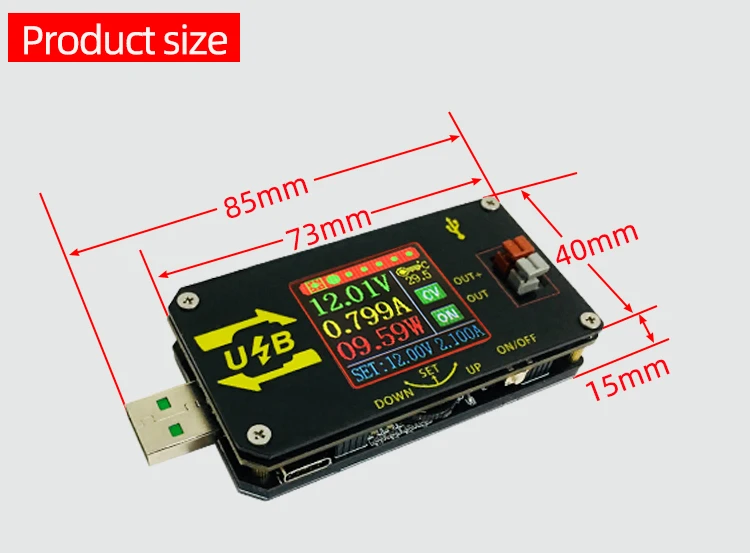 XY-UDP цифровой USB DC преобразователь CC CV 0,6-30 V 5V 9V 12V 24V 2A 15W модуль питания Настольный Регулируемый источник питания