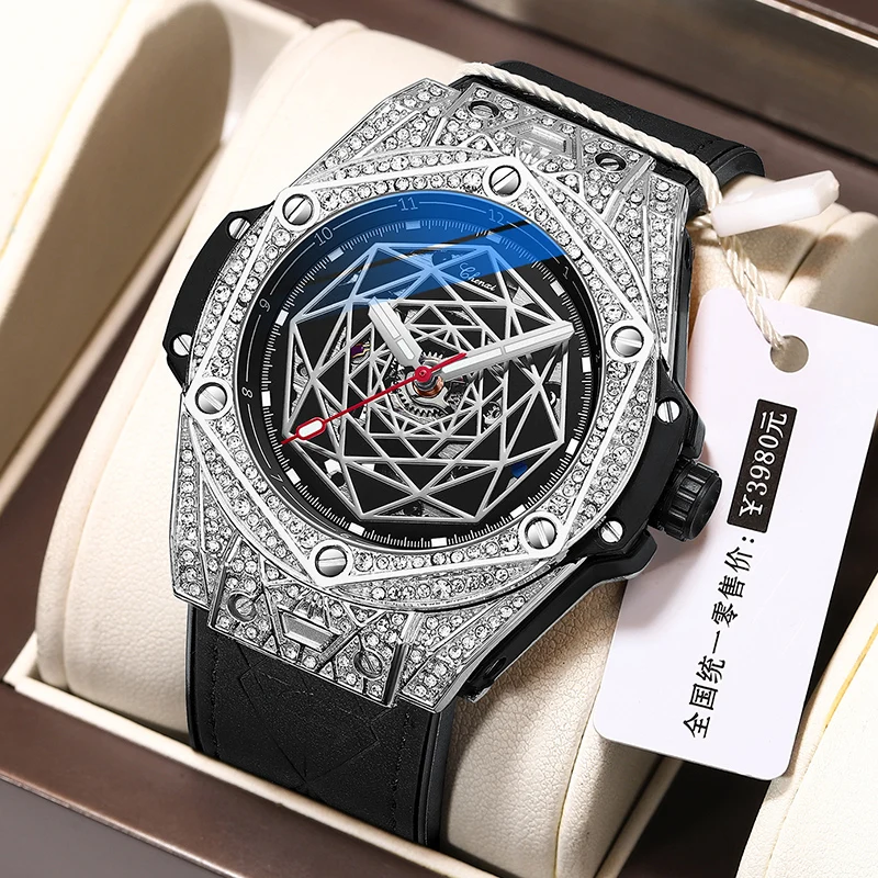 CHENXI New Watches Men Top Brand Luxury Automatic Mechanical Watches Mens Fashion Rhinestones Wristwatches Relogio Masculino