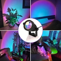usb sunset projector lamp rainbow atmosphere for home bedroom bar coffee background wall decoration led night light
