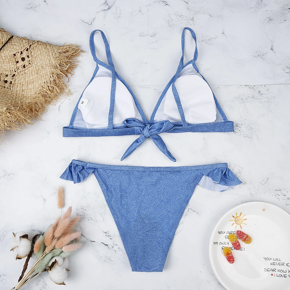 Sexy Bikini New Mujer Swimwear Women Biquinis Feminino Bathers Ruffles Bathing Suit Push up Swimsuit Female Beach wear Beachwear