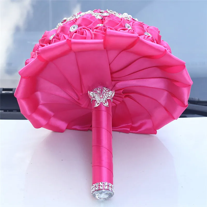 Женская розово-красная ручная работа свадебная брошь подружки невесты с цветами