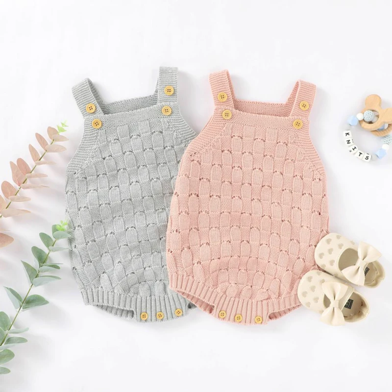 Baby Bodysuits 100%Cotton Knitted Infant Kids Jumpsuits Autumn Sleeveless Newborn Boys Girls Body Suit Clothes One Piece Outfits baby girl bodysuits winter warm newborn boys one piece jumpsuits cute rabbit knit long sleeve body suits with legs sunsuit 0 24m