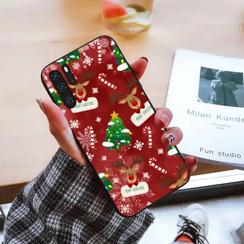 

Christmas New Year gifts elk snow Phone Case For Huawei honor Mate mate P 10 9X 10i 20 30 40 y7 lite pro p smart 2019