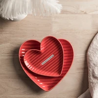 nordic ceramic creative heart shaped plate snack plate breakfast cake snack plate jewelry storage plate tableware
