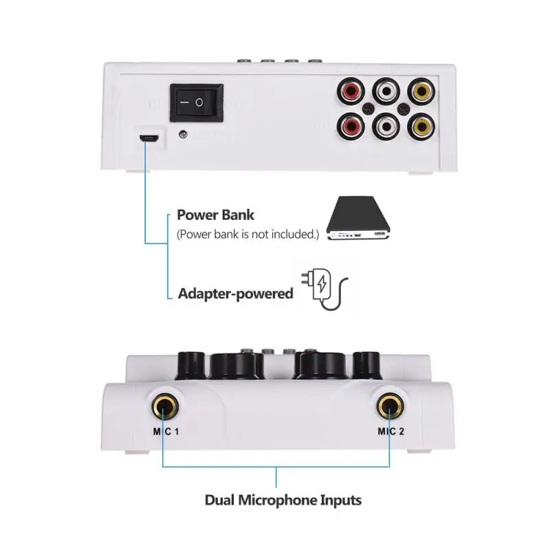 MF 8 Mini Миксер для караоке стерео миксеры с эхо Двойные входы микрофона поддержка