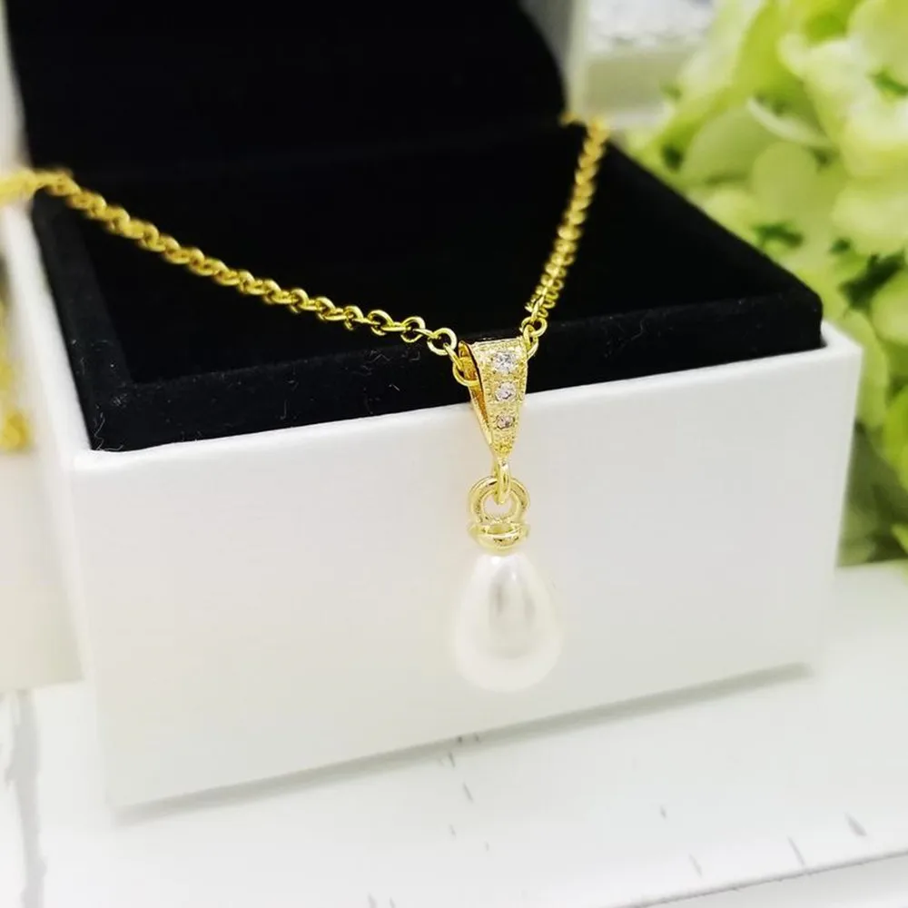 Набор золотых серег и ожерелий под заказ свадебная подружка невесты кубический