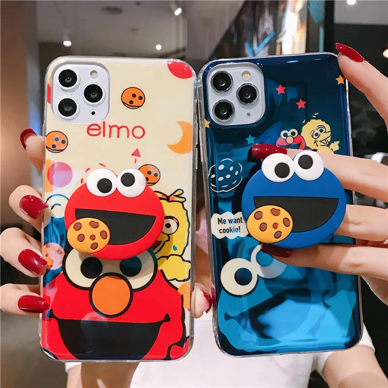 Милый чехол Elmo с изображением печенья и монстров для iphone 12 11 7 8 Puls X XR XS Max футляр