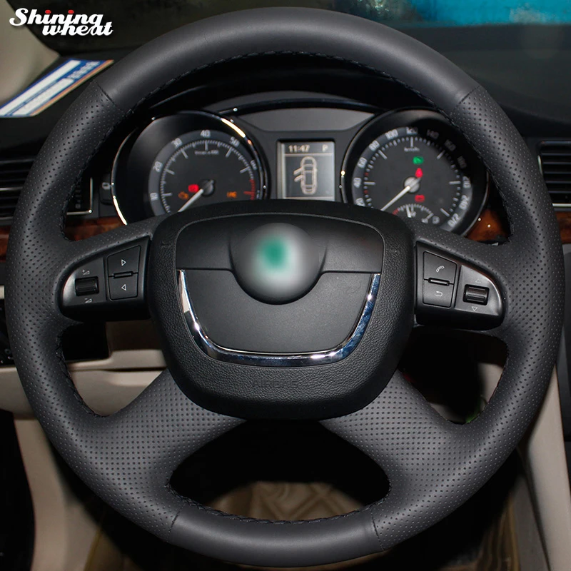 

Чехол на руль из натуральной кожи для Skoda Octavia a5 a 5 Superb 2012-2013