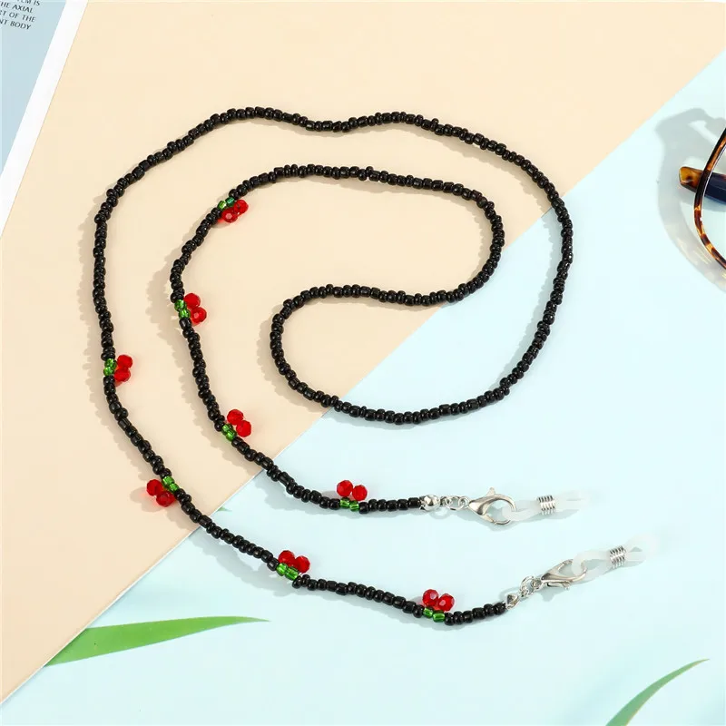 Цепочка для очков с хрустальными бусинами вишни мужчин и женщин шнурок цветными