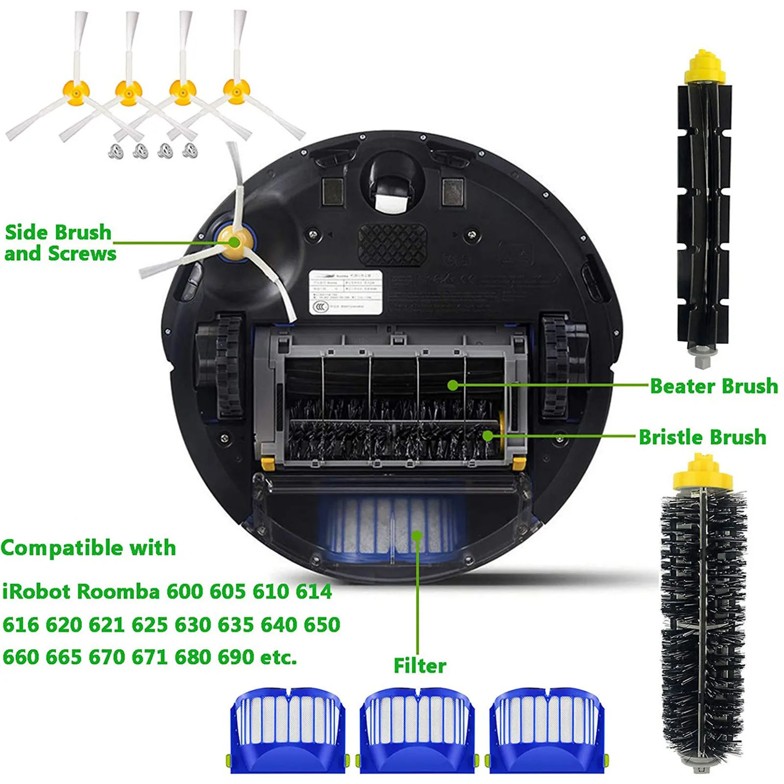 

For Irobot R00mba Accesorios Series Robot Vacuum Cleaner Replacement Spare Parts