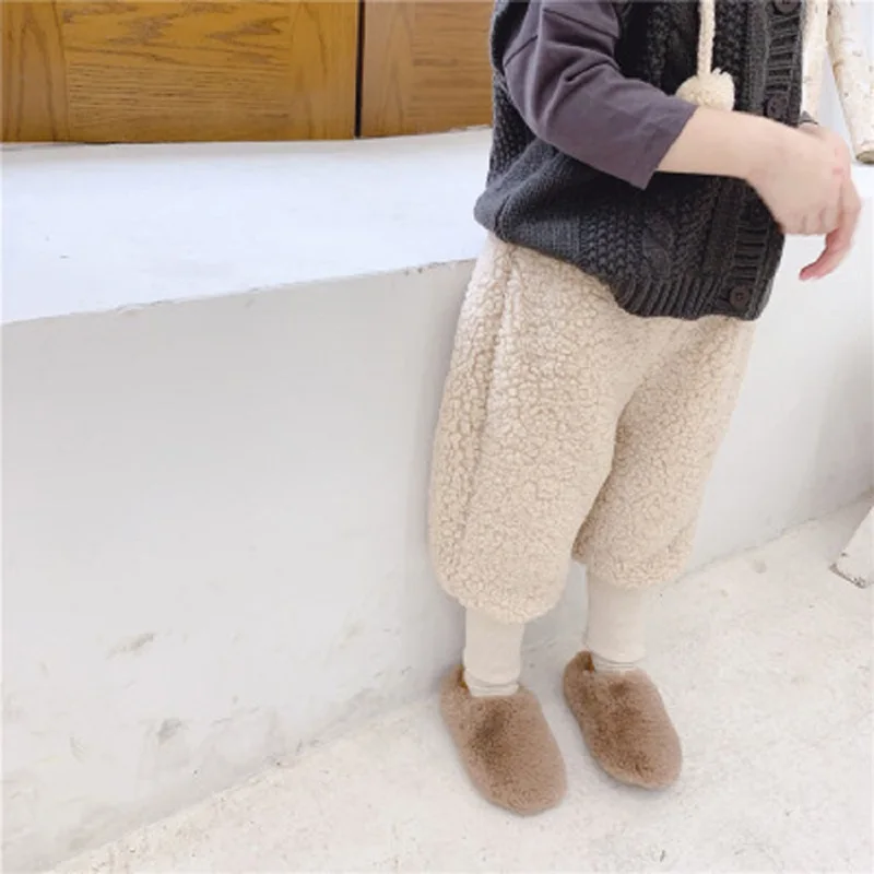 

2-6 Years Winter Girls Boys Thick Warm Fleece Pant Baby Kids Children Toursers