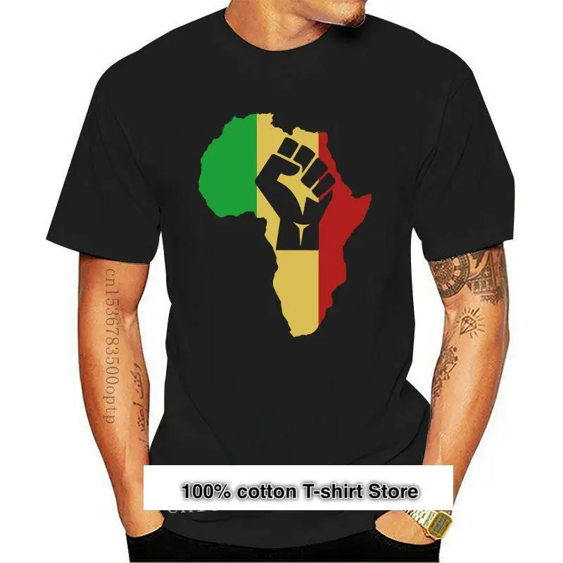 

Camiseta Popular de África POWER Rasta Reggae para hombre, S-3XLT camisa negra de talla, estilo de verano, nueva