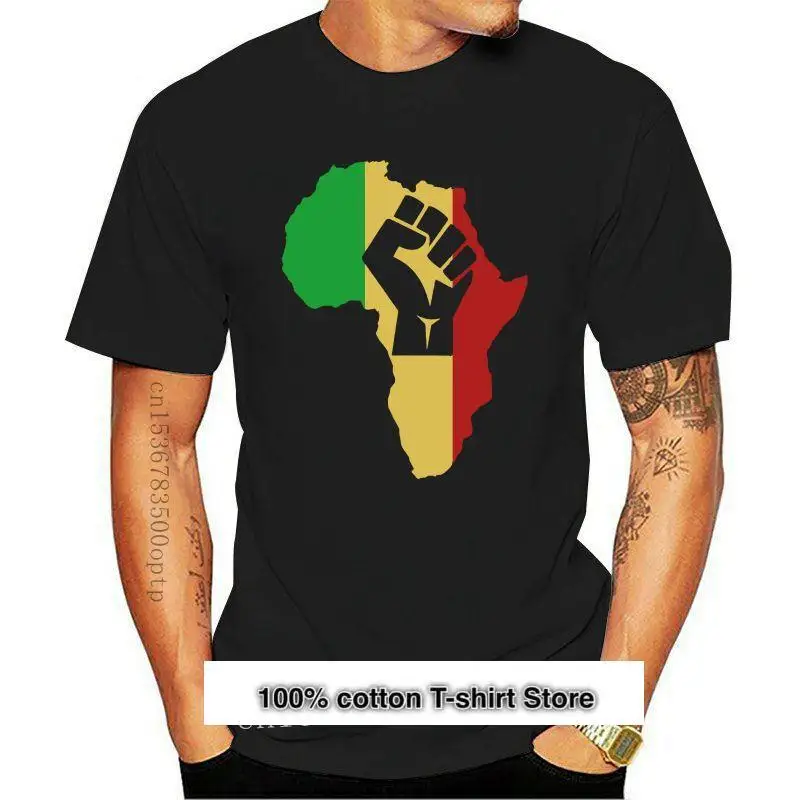 

Camiseta Popular de Africa POWER Rasta Reggae para hombre, S-3XLT camisa negra de talla, Vestido de verano, nueva