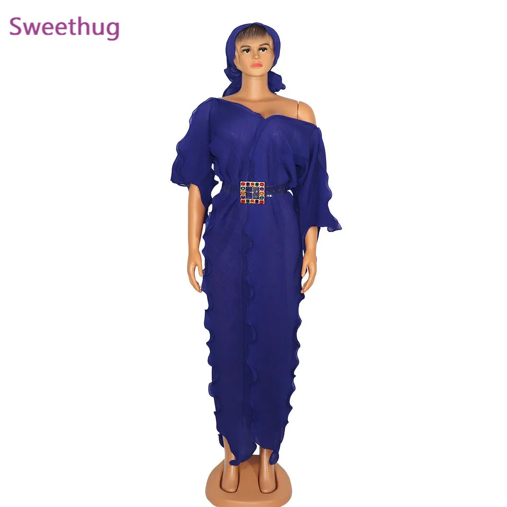 

Mayata 6 Colors African Dresses for Women Pleat Africa Dress African Clothes Fashion Long Maxi Evening Party Dress