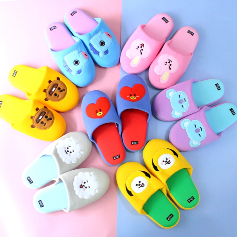 Kpop плюшевые туфли Kawaii домашняя обувь мультяшная мягкая игрушка сердце Кролик